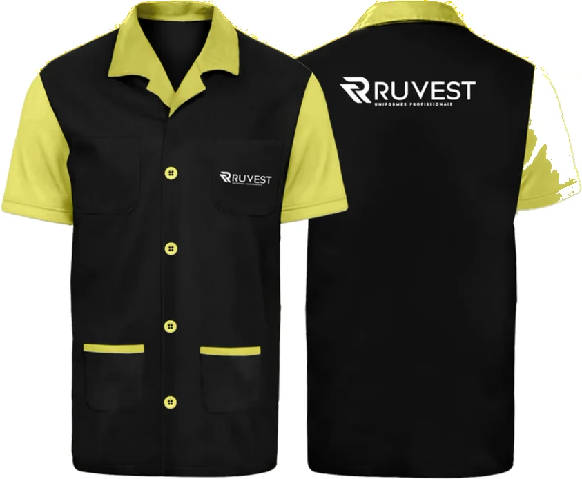 Peça de uniforme industrial produzida pela Ruvest Uniformes, em Londrina