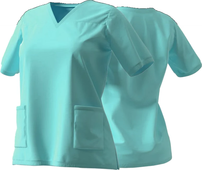 Peça de uniforme hospitalar e cozinha da Ruvest Uniformes, frente e costas